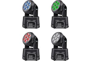 BETOPPER Moving Head RGBW, DJ Lights, Sound Activated/DMX Lighting, Moving Head Lights for Stage, Party, Live, DJ, Bar, Disco Lighting (7x8W 4 Packs)