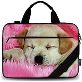 ICOLOR 15 15.4 15.6 Inch Canvas Laptop Shoulder Bag Sleeve Carrying Briefcase - Sleepy Dog