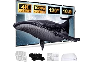 SCREENMAX Projection Screen,120 in Anti-Crease 16:9 Foldable Portable Movie Night Projector Screen,Washable 4K Ultra HD Projector Sheet Screen for Home Theater Outdoor Indoor Support Double Sided 3D