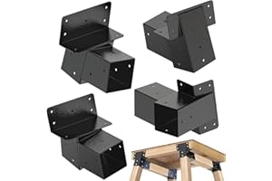 BeneLabel 4Pack 4x4 Compound Angle Brackets Heavy Duty Deer Stand Bracket Hunting Blind Brackets for Tree House, Swing Set, Observation Platform, Deers Station, Picnic Table, Play Sets