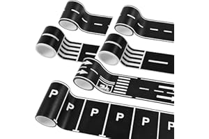 Lot de 6 rouleaux de ruban adhésif pour décoration de voitures de course pour fête d'anniversaire d'enfants, ruban adhésif fa