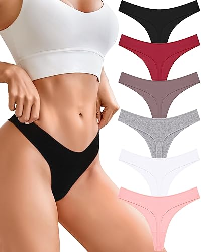 CUTE BYTE Cotton Thongs for Women Sexy Ladies Panties Breathable