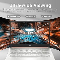 HP Newest 14" HD Ultra Light Thin Laptop, Quad-Core