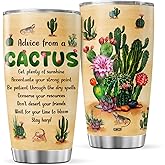 CUBICER 20 Oz Cactus Tumbler With Lid For Plant Lovers Women Girls Teens Kids Funny Sayings Stainless Steel Cups Inspirational Quotes Insulated Coffee Mugs Travel Drinking Glass