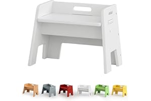 AVDAR Wooden Step Stool for Kids, 14” One Step Stool for Toddlers, Heavy Duty Non-tip Non-Slip for Bedroom/Kitchen