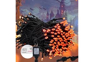 Kwaiffeo Halloween Lights, 100FT 300LED Orange String Light Outdoor Indoor, 8 Modes Connectable Orange Lights for Christmas Halloween Decorations Outside, Fairy Light for Party Yard Tree Fall Decor
