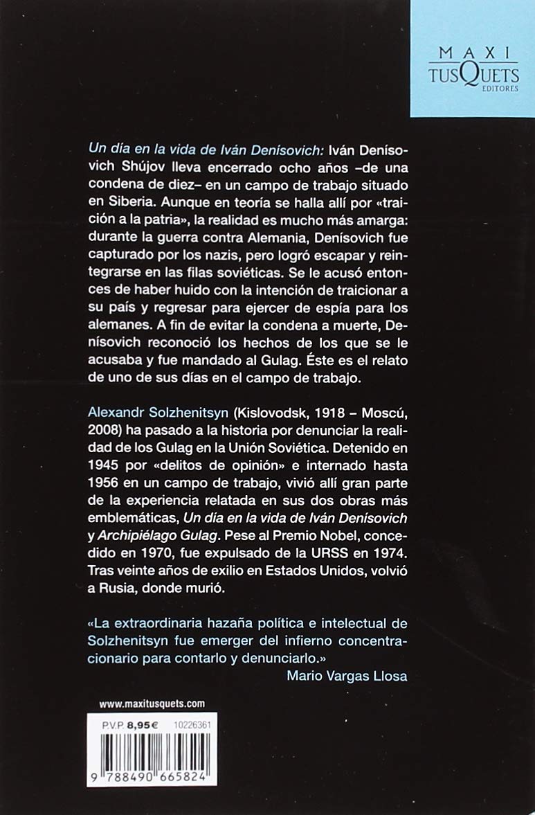 Un Dia En La Vida De Ivan Denisovich Maxi Spanish Edition Solzhenitsyn Alexandr Fernandez Vernet Enrique 9788490665824 Amazon Com Books
