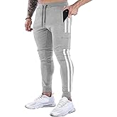 BOOMLEMON Men's Jogger Track Pants Athletic Slim Fit Gym Trousers Workout Training Tapered Sweatpants with Pockets