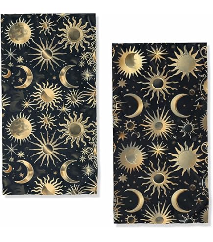 Amazon.com: CXULIN 2 Pack Hand Towels for Bath,Boho Celestial Moon