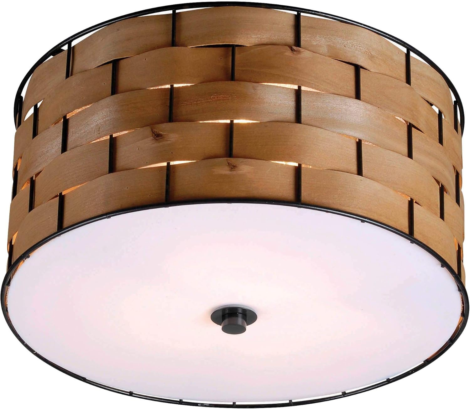 Kenroy Home 92044DWW Flush Mount, Dark Woven Wood Finish