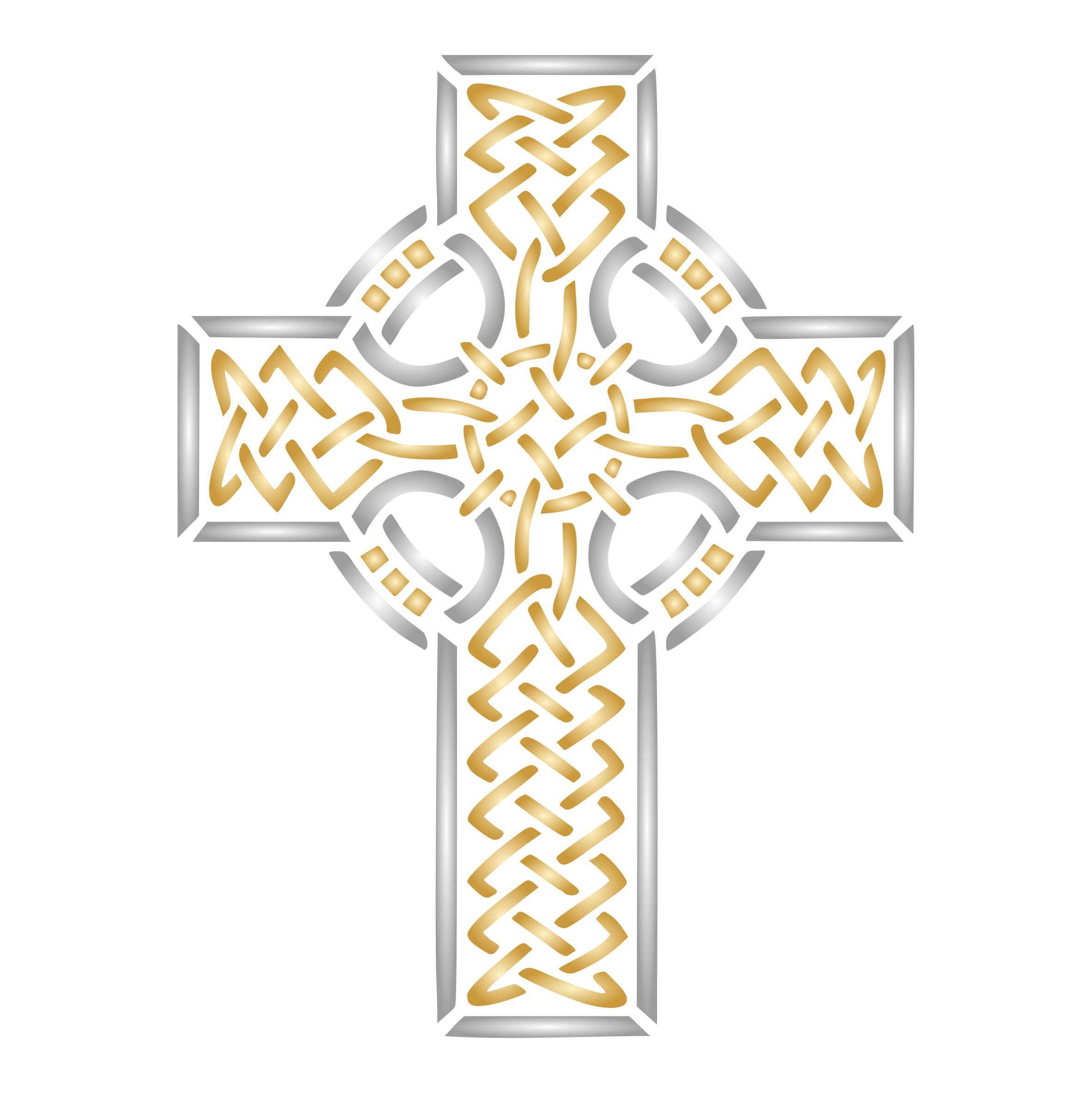 Celtic Cross Stencil, 11.43 x 15.24 cm (M) - Stencil Company Original Celtic Druid Religious Ethnic Tribal Knotwork