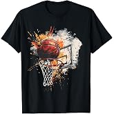 Basketball Basketball Hoop Drawing Artwork Basketball Lover T-Shirt