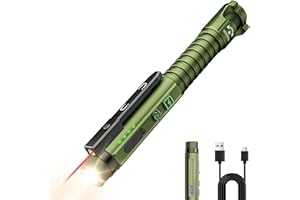 PASIION EDC Flashlight Rechargeable,800 Lumen Small Flashlight with Magnetic Clip & Base, 11 Modes LED Flashlight,Glass Breaker&Bottle Opener, USB-C Flashlight for Working,Home and Emergency