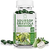 BBEEAAUU Soursop Graviola Capsules with Kelp, for Cell Regeneration, Enhances Immunity, Digestive Support, Anti-oxidant* Properties, Gluten Free, 120 Counts
