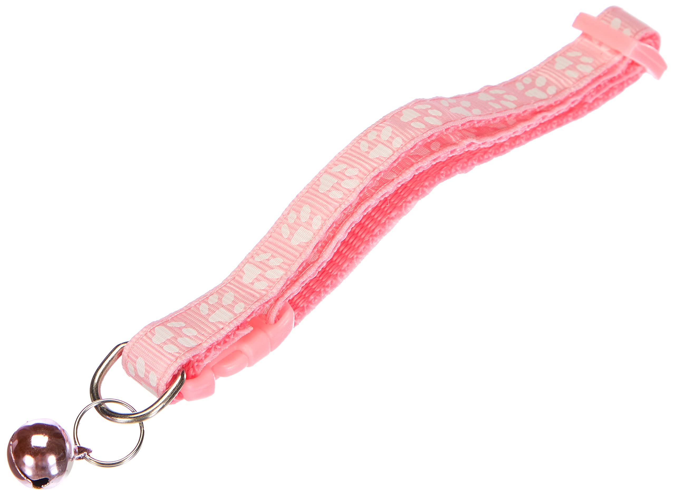 Cat-Collar with paw printand little bell, onesize,red