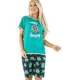 Lazy One Bermuda Short and T-Shirt Set, Cute Pajama Lounge Set for Women, Summer Loungewear