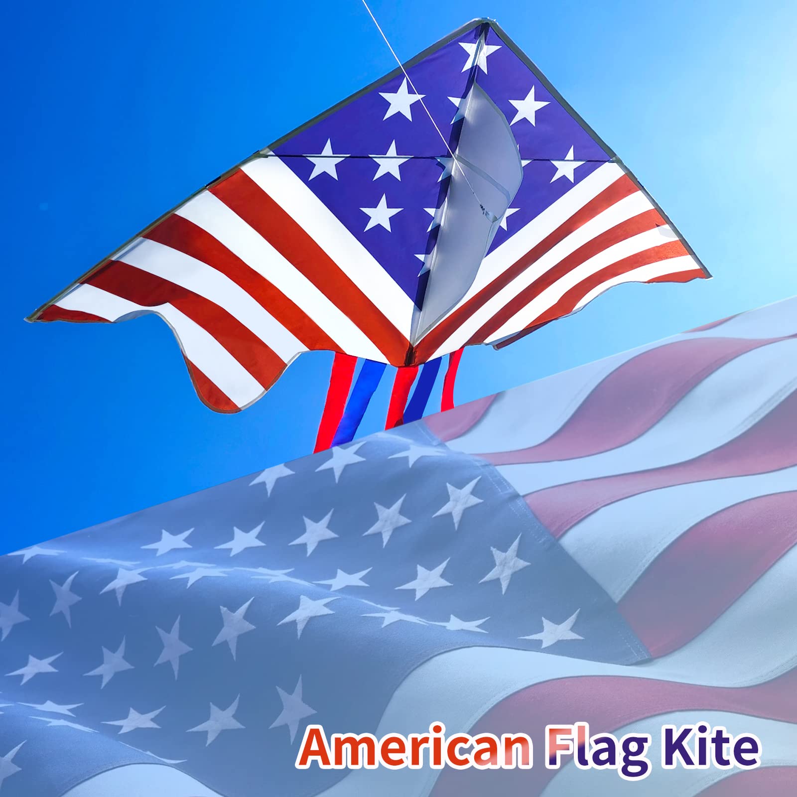 Kaiciuss Delta Kite for Kids & Adults - Easy to Fly Large Single Line Beach Kite with 300ft String Handle Included, Perfect for Beginners, Teens