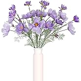 ICBOX 6PCS Purple Cosmos Artificial Flowers 30'' Long Stem Fake Daisy Silk Flower Arrangements for Tall Vases, Faux Wild Flowers for Indoor Wedding Table Centerpieces Kitchen Party Home Decor (Purple)