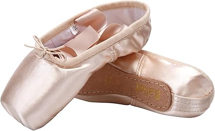 pink satin ballet shoes with ribbons