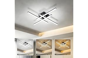 DUO LU TONG 46W Modern LED Ceiling Light Fixture, 60CM Flush Mount Ceiling Light with Remote&Timing Function for Bedroom ‎Kit