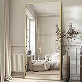 MirrMyst Full Length Mirror, 76"x34" Oversized Floor Mirror Free Standing, Gold Mirror Full Length with Tempered Glass, Large Full Body Mirror for Bedroom Living Room Home Gym