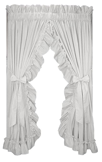 Amazon Com Window Toppers Stephanie Double Width Country Ruffled