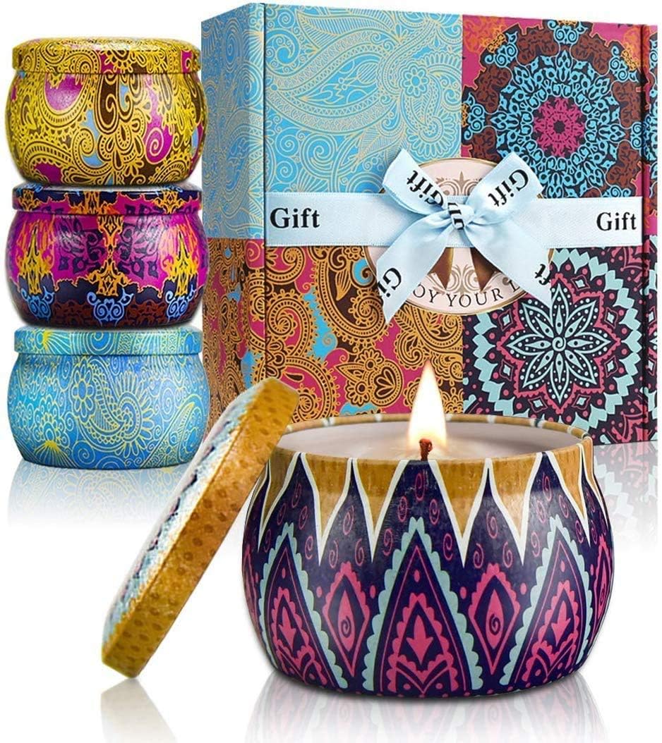 YMing Scented Candles Gift Set 4 x 5.6 oz Soy Wax Aromatherapy Lavender Fig