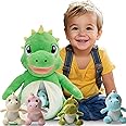 KENARIX Dinosaur Toys for Kids 3-5, Stuffed Animal Giant Dino Plushie with 4 Little Dinosaur Plushies Inside Belly. Boys and Girls, Toddler's Dino Plushie Animal Toy (Dino Family)