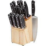 Amazon Basics Premium 18-Piece Kitchen Knife Block Set