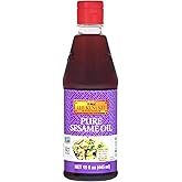 Lee Kum Kee Pure Sesame Oil (15 oz - 1 Pack), Gluten Free, Vegan, Kosher, Non-GE Ingredients, Delightful Aroma, Perfect for Marinades, Drizzling, Seasonings, and Stir-Frying