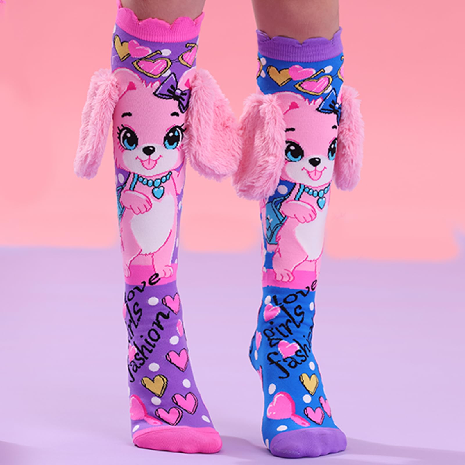 Crazy socks for kids Cute girl socks girls wacky Funky Stretch Mid to High Novelty Socks