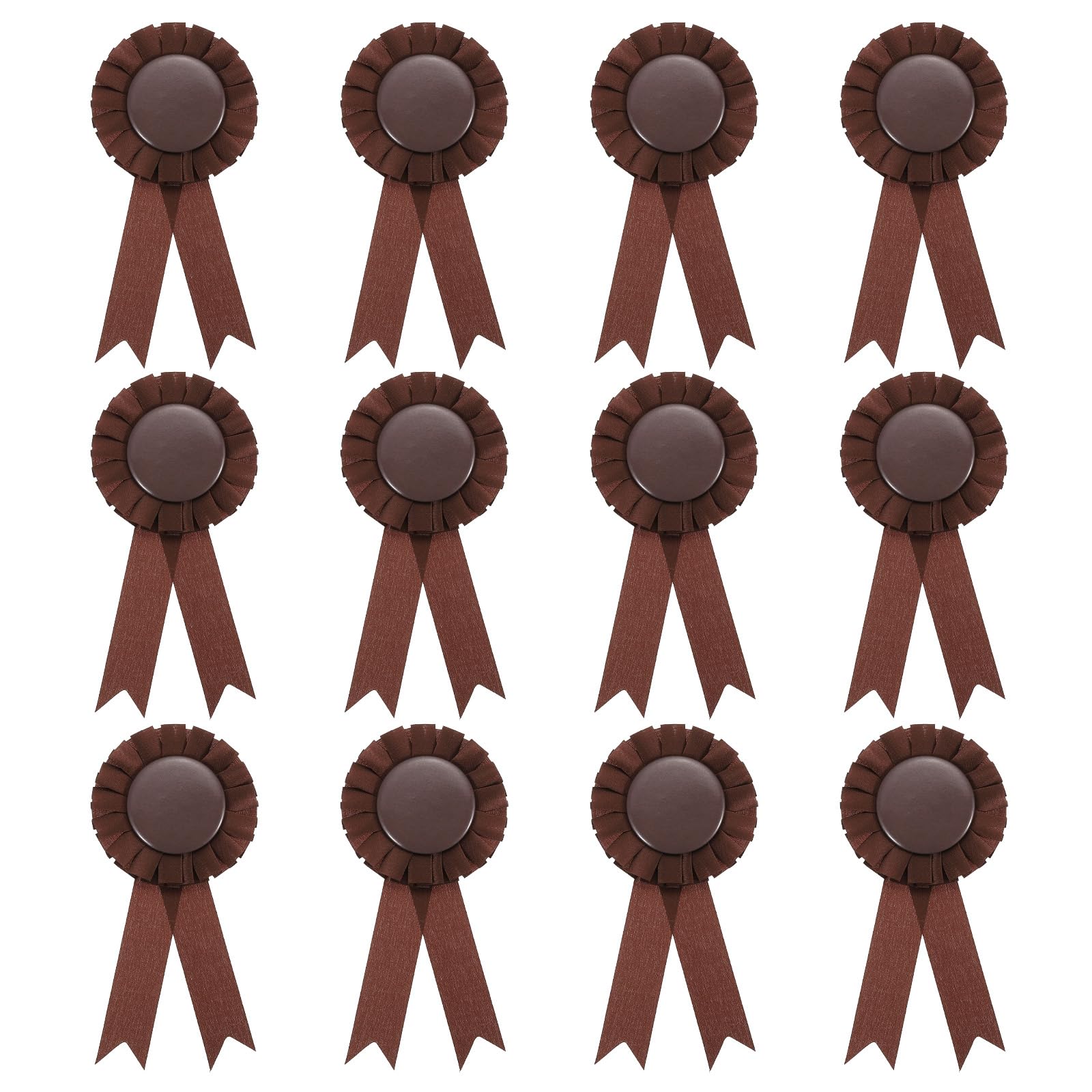 PATIKIL Blank Award Ribbon, 12Pcs Prize Ribbon Award Medal Winner Ribbon Recognition Participation Ribbon for Competition, Sport Event and Party,Wedding, Brown
