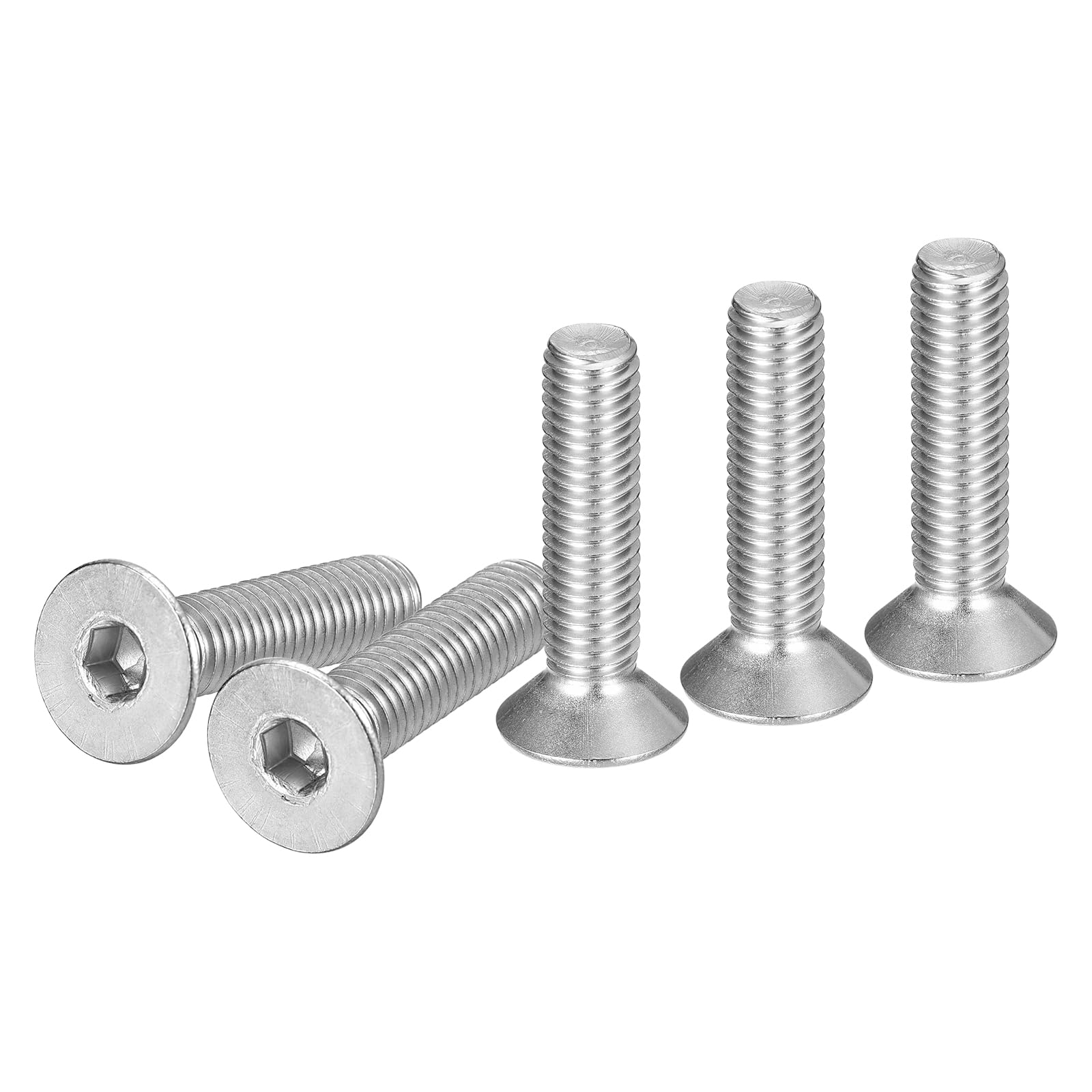 DTGN M8-1.25 x 35mm Flat Head Socket Cap Screws, 20 Pack 304 Stainless Steel Hex Socket Flat Head Screws, Full Thread, Countersunk Bolts — image 1