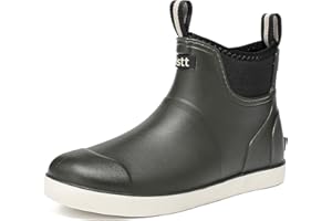 Rain Boots for Men, Waterproof Deck Boots Ankle Rubber Boots Anti-Slip Water Shoes Fishing Shoes for Outdoor Muck Garden Work