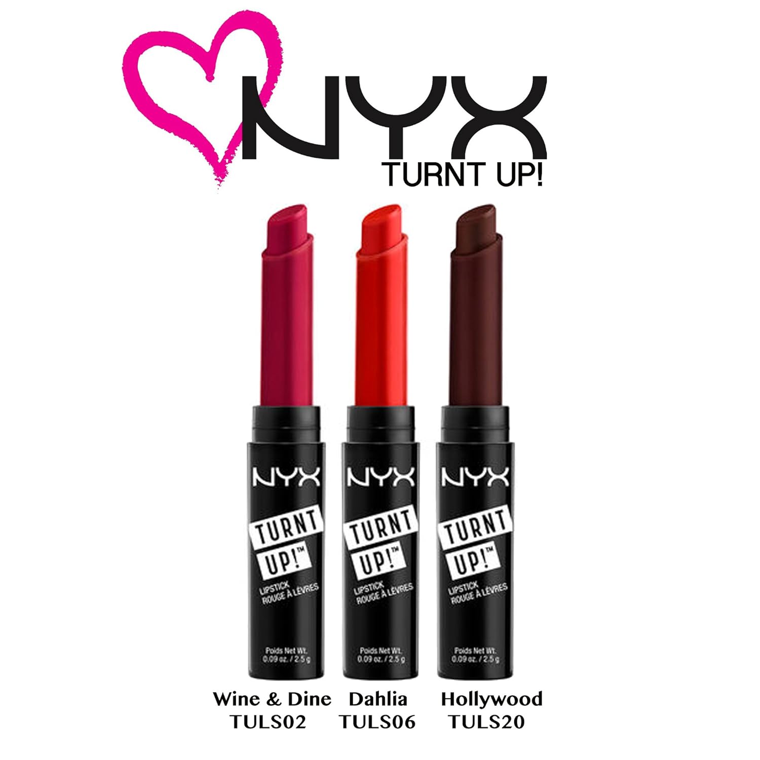Amazoncom Nyx Turnt Up Lipstick 3 Pc Set Wine Dine
