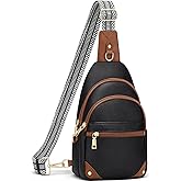 SYTRAH Anti Theft Crossbody Bags for Women, RFID Sling Bag Travel Purse, RFID Cross Body Purses Chest Bag for Travel Black Brown