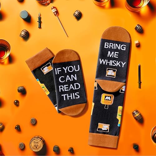 Zmart Novelty Whiskey Gifts Drinking Gifts for Men, Crazy Socks