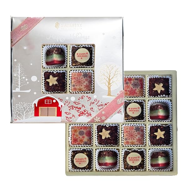LAUMIÈRE GOURMET FRUITS | CADEAU DE NOEL PARFAIT COLLECTION SQUARE | HAPPY NEW YEAR HOLIDAYS NATURAL BASKET WITH FRUIT AND NUTS | DRIED FRUIT AND NUTS BASKET | VEGAN