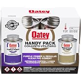 Oatey 30246 4 oz. PVC Regular Clear Cement and 4 oz. NSF Purple Primer Handy Pack