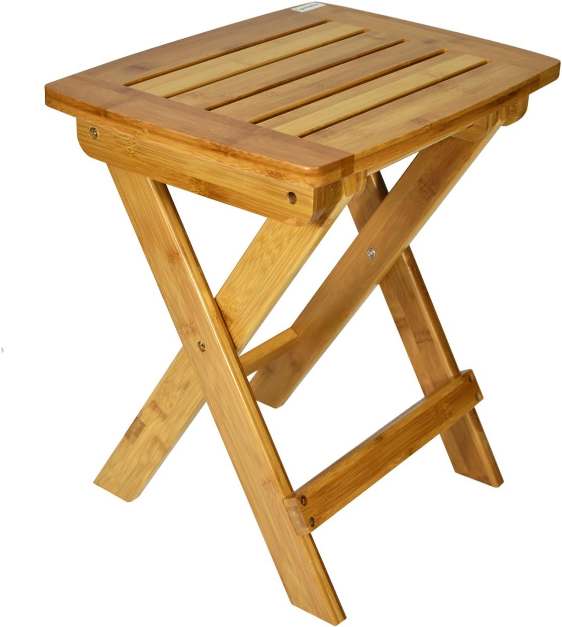 Cyanbamboo Multifunctional Bamboo Stool with Foldable Legs and Used for Picnic Fishing Bathroom Garden