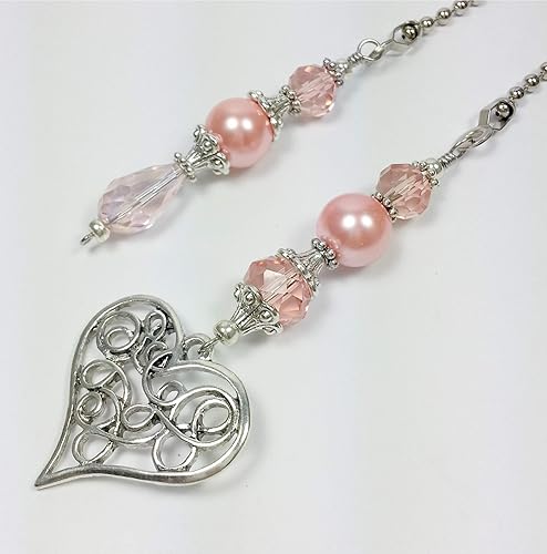 Amazon Com Ceiling Fan And Light Pull Set With Heart Charm Pink