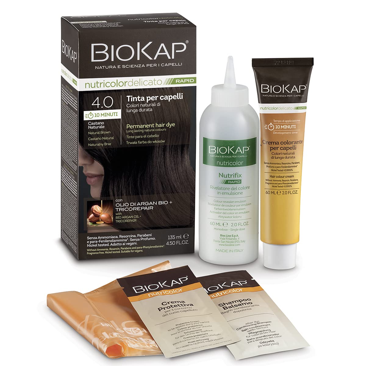 Bios Line Biokap Nutricolor Delicato Tinta Capelli 4.0 Castano Naturale