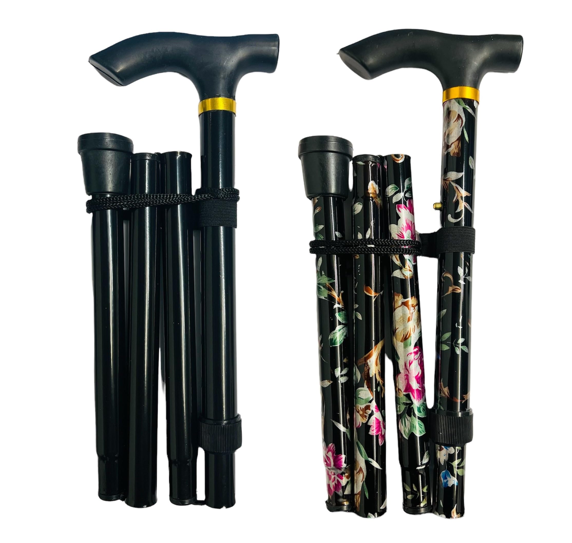 2pcs Walking Sticks, Easy Adjustable Height, Foldable, Lightweight, Flexible and Durable, Walking Aid, Mobility Aid, Collapsible Walking Stick