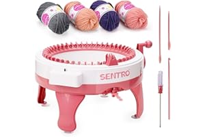 Ecueze SENTRO Knitting Machine, 48 Needle Knitting Machine Knitting Looms & Boards with Row Counter, Double Sided Knitting kit for Beginners (48B)