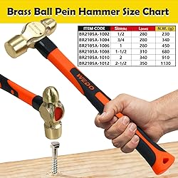 WEDO Brass Ball Peen Hammer with Fiberglass