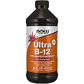NOW Foods Supplements, Ultra B-12, Liquid, 800 mcg Folic Acid, Cellular Energy Production*, 16-Ounce
