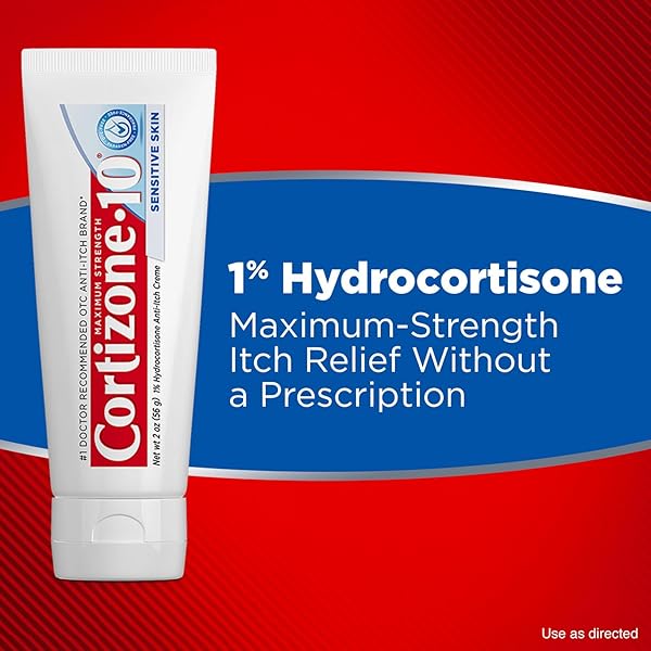 CORTIZONE 10 MAXIMUM STRENGTH SENSITIVE SKIN ANTI-ITCH CREAM, 1% HYDROCORTISONE, 2 OZ.