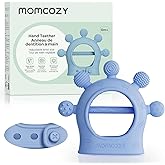 Momcozy Baby Teether Toys | Silicone Teether for 0-12 Months | Baby Teething Relief | Blue