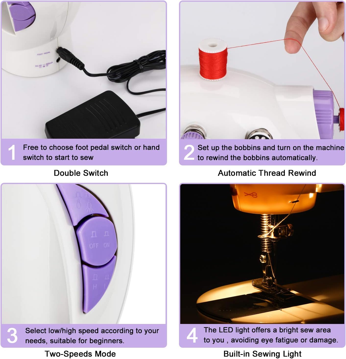 Magicfly Mini Sewing Machine for Beginner, Dual Speed