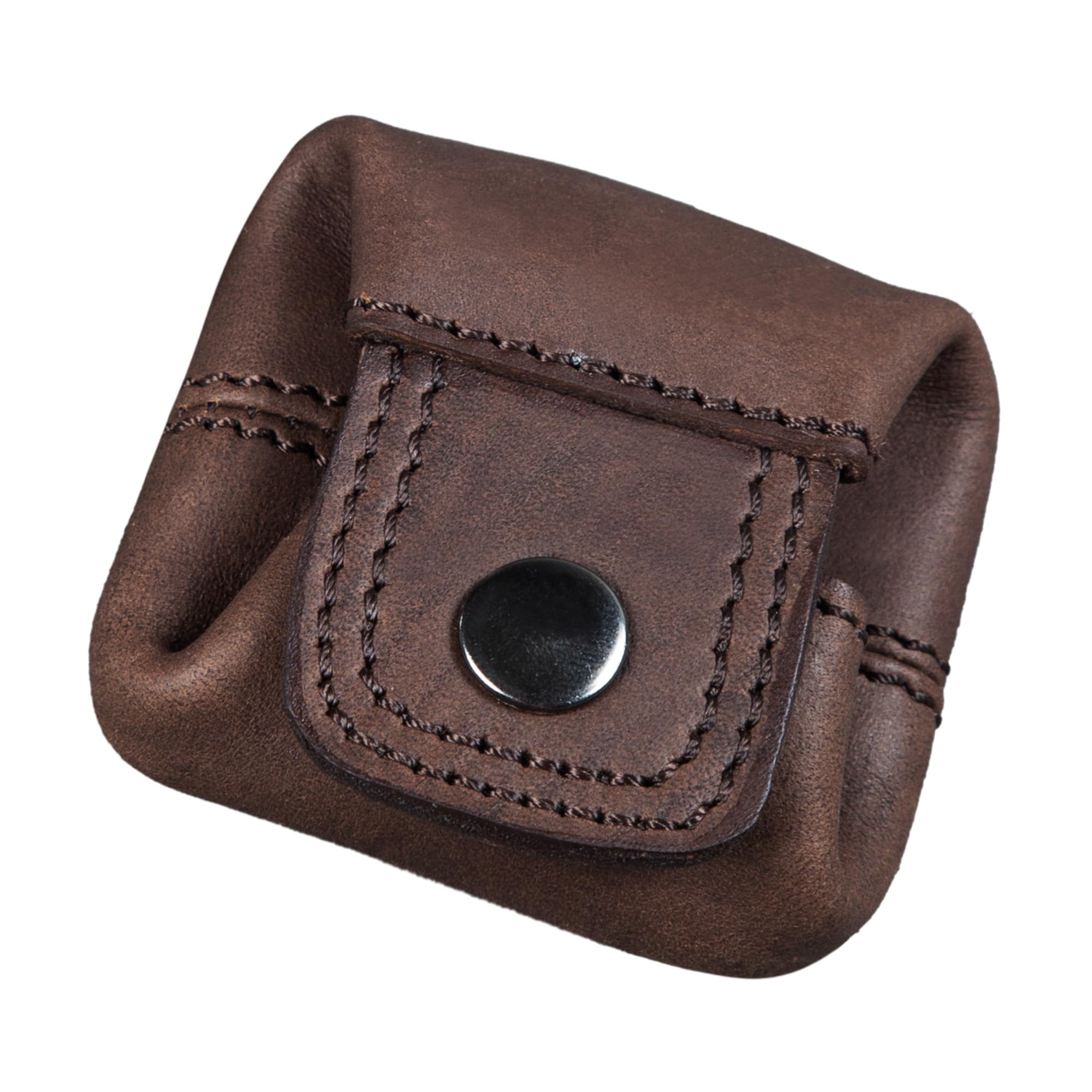 STILORD "Varys" Leather Coin Purse Small Vintage Wallet Leather Coin Pouch Slim Men Women Genuine Cow Hide Colour:Flat Dark Brown